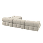 Canapé d'angle en velours avec pouf
