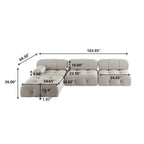 Canapé d'angle en velours avec pouf