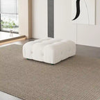 Canapé d'angle en velours avec pouf