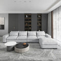 Canapé sectionnel modulaire moderne, gris clair/bleu foncé