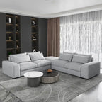 Canapé sectionnel modulaire moderne, gris clair/bleu foncé
