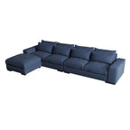 Canapé sectionnel modulaire moderne, gris clair/bleu foncé