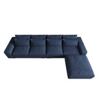Canapé sectionnel modulaire moderne, gris clair/bleu foncé
