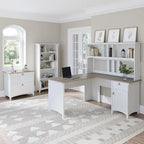 Bureau d'angle avec huche, armoire et bibliothèque Salinas 60W de Bush Furniture