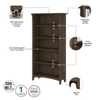 Bureau d'angle avec huche, armoire et bibliothèque Salinas 60W de Bush Furniture