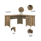 Bureau d'angle avec huche, armoire et bibliothèque Salinas 60W de Bush Furniture