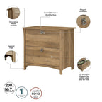 Bureau d'angle avec huche, armoire et bibliothèque Salinas 60W de Bush Furniture