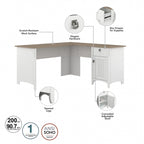 Bureau d'angle avec huche, armoire et bibliothèque Salinas 60W de Bush Furniture