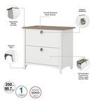 Bureau d'angle avec huche, armoire et bibliothèque Salinas 60W de Bush Furniture