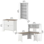 Bureau d'angle avec huche, armoire et bibliothèque Salinas 60W de Bush Furniture