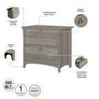 Bureau d'angle avec huche, armoire et bibliothèque Salinas 60W de Bush Furniture