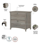 Bureau d'angle avec huche, armoire et bibliothèque Salinas 60W de Bush Furniture