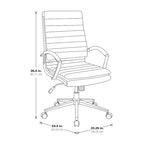 Chaise de bureau mi-haute en similicuir avec piètement doré