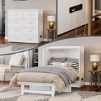 Northfield Twin XL Murphy Bed Chest with Mattress in White