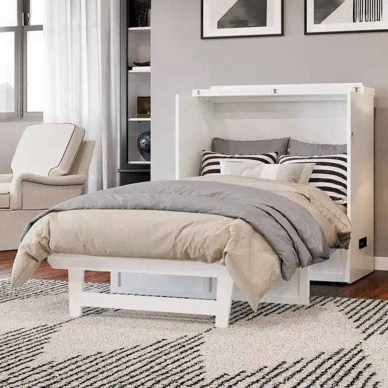 Lit escamotable Northfield Twin XL avec matelas, blanc
