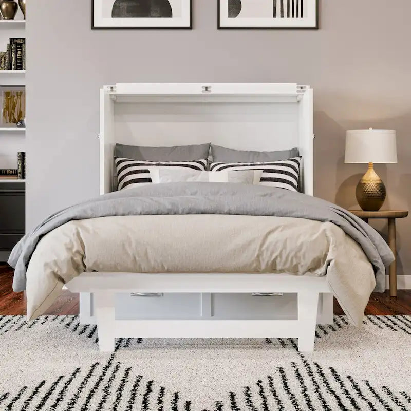 Lit escamotable Northfield Twin XL avec matelas, blanc