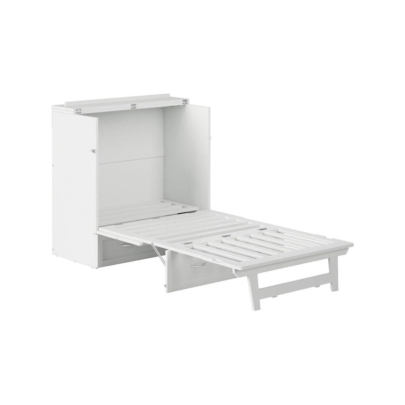 Lit escamotable Northfield Twin XL avec matelas, blanc