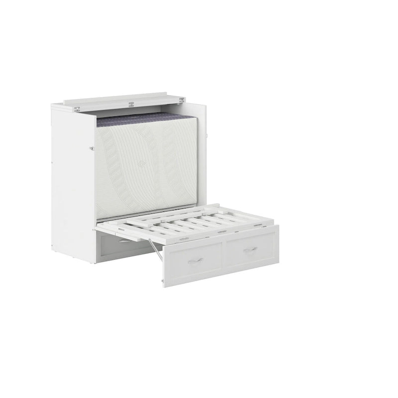Lit escamotable Northfield Twin XL avec matelas, blanc