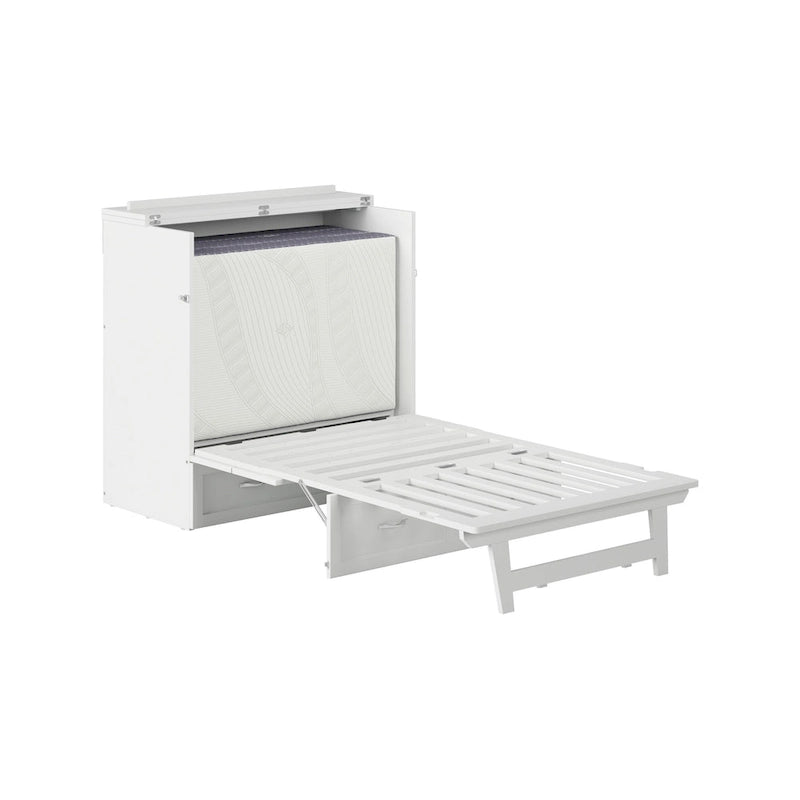 Lit escamotable Northfield Twin XL avec matelas, blanc