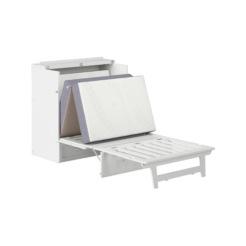 Lit escamotable Northfield Twin XL avec matelas, blanc