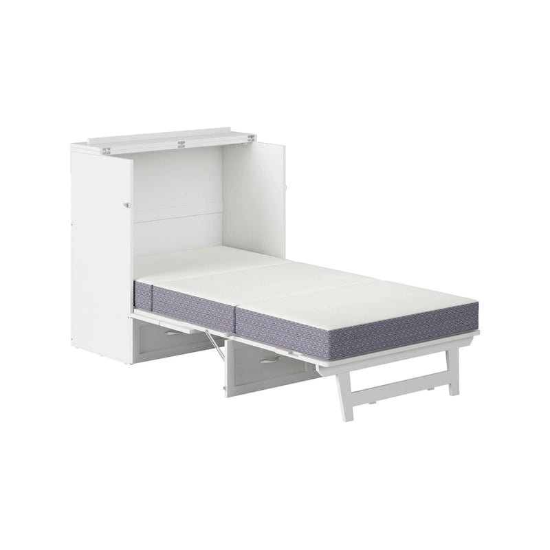Lit escamotable Northfield Twin XL avec matelas, blanc