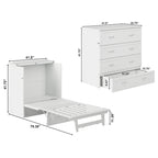 Lit escamotable Northfield Twin XL avec matelas, blanc