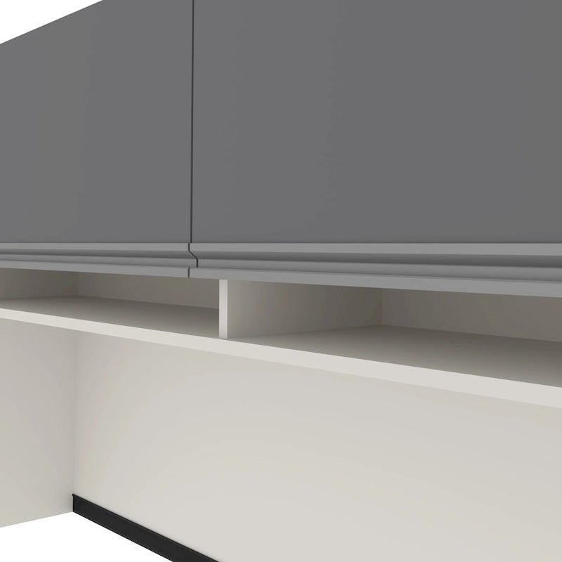 Bureau d'angle 72W avec huche et caisson – Solution de rangement et d'espace de travail
