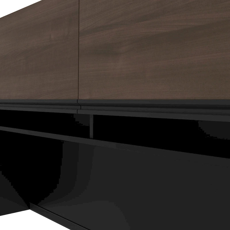 Bureau d'angle 72W avec huche et caisson – Solution de rangement et d'espace de travail