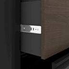 Bureau d'angle 72W avec huche et caisson – Solution de rangement et d'espace de travail