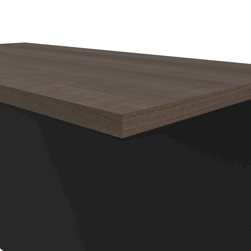 Bureau d'angle 72W avec huche et caisson – Solution de rangement et d'espace de travail