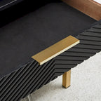 Ensemble de chambre à coucher 5 pièces Chevron sculpté – Lit à panneaux de bois, commode, miroir et tables de chevet