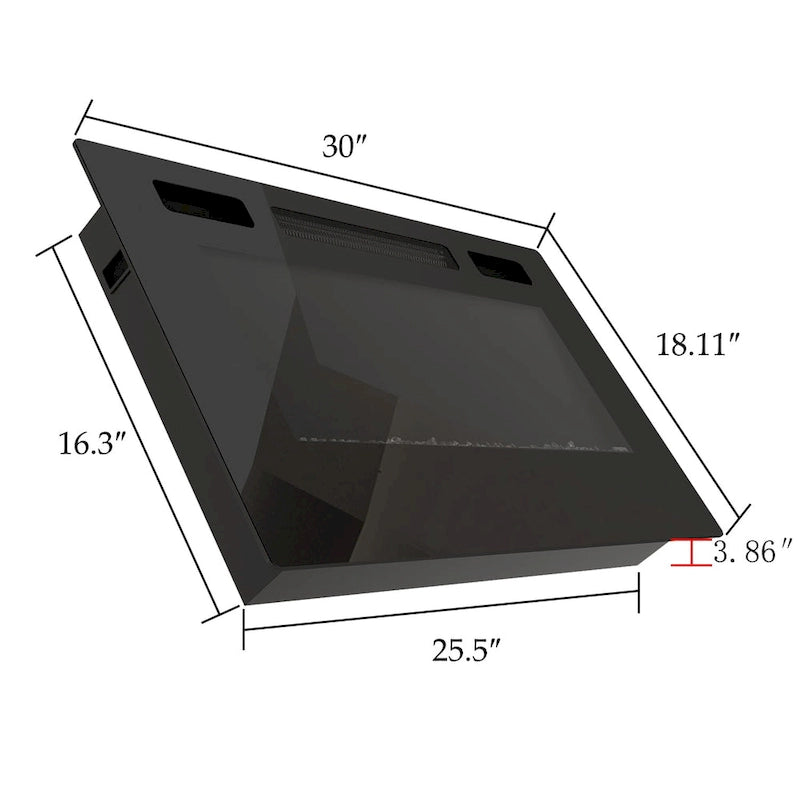 Meuble TV laqué brillant avec cheminée électrique en option