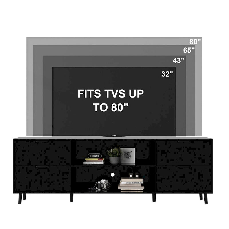 Meuble TV laqué brillant avec cheminée électrique en option