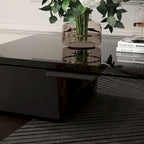 Meuble TV laqué brillant avec cheminée électrique en option