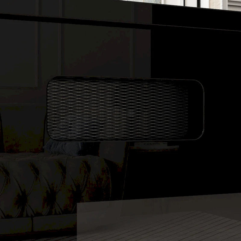 Meuble TV laqué brillant avec cheminée électrique en option