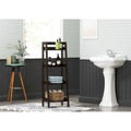 UTEX 4-Tier Ladder Shelf, Bathroom Shelf Freestanding, 4-Shelf Spacesaver Open Wood Shelving Unit, Ladder Shelf