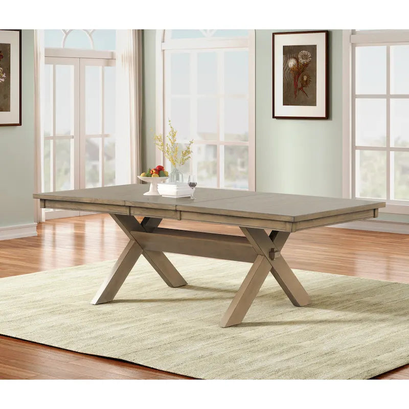 Ensemble de salle à manger 7 pièces extensible en bois – Table et 6 chaises, pin marron glacé