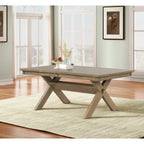 Ensemble de salle à manger 7 pièces extensible en bois – Table et 6 chaises, pin marron glacé