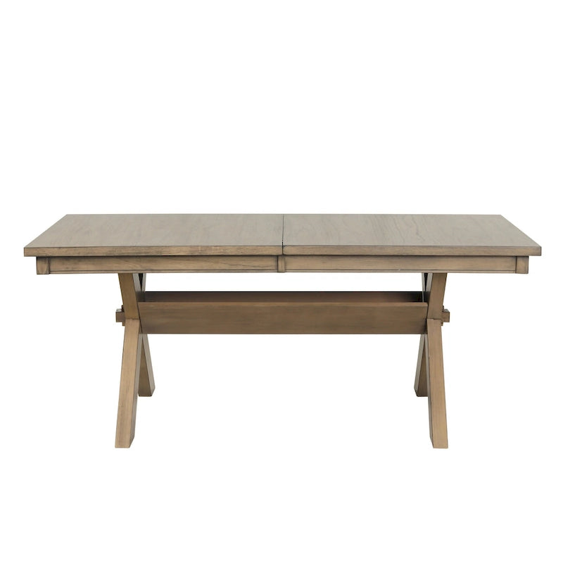 Ensemble de salle à manger 7 pièces extensible en bois – Table et 6 chaises, pin marron glacé