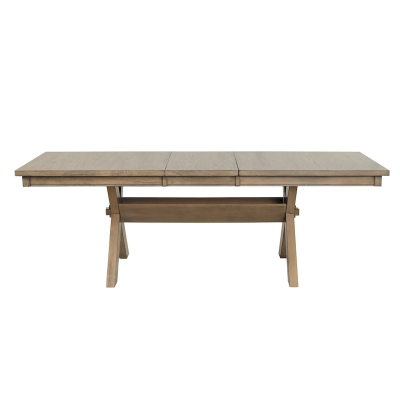 Ensemble de salle à manger 7 pièces extensible en bois – Table et 6 chaises, pin marron glacé