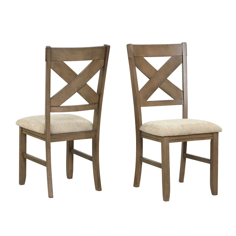 Ensemble de salle à manger 7 pièces extensible en bois – Table et 6 chaises, pin marron glacé