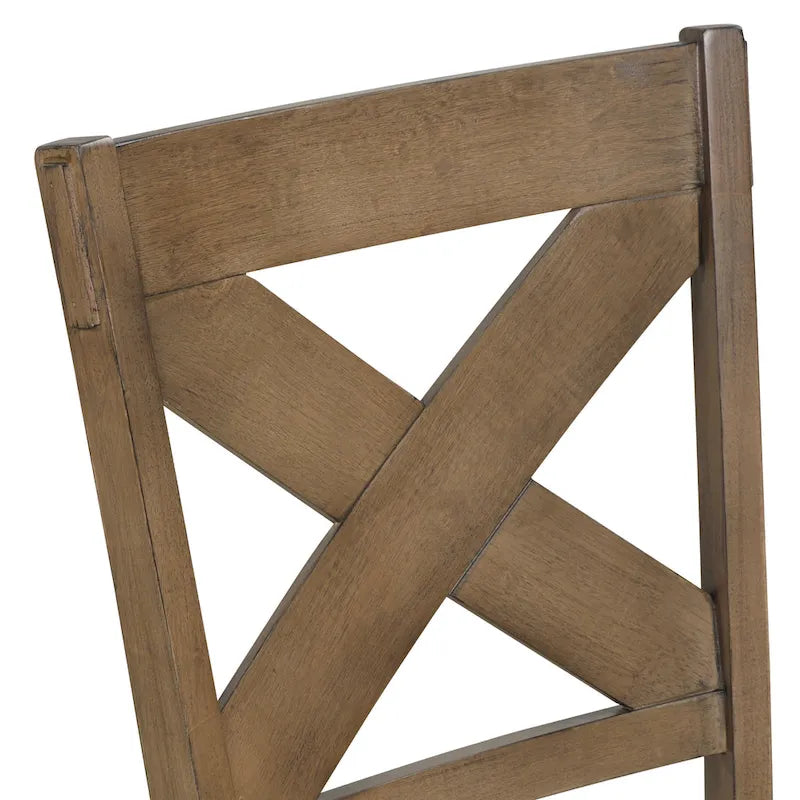 Ensemble de salle à manger 7 pièces extensible en bois – Table et 6 chaises, pin marron glacé