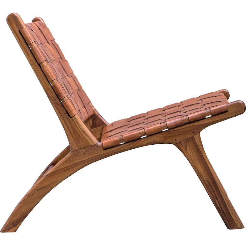 Fauteuil d'appoint en cuir tressé – Design tressé, Siège d'exception fabriqué à la main