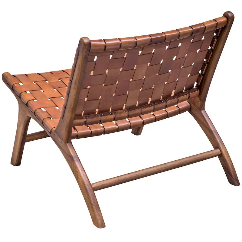 Fauteuil d'appoint en cuir tressé – Design tressé, Siège d'exception fabriqué à la main