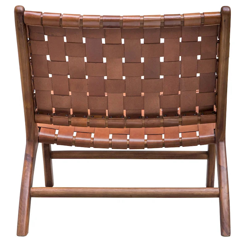 Fauteuil d'appoint en cuir tressé – Design tressé, Siège d'exception fabriqué à la main