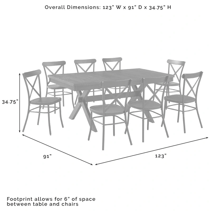 Ensemble de salle à manger 9 pièces Crosley Hayden avec chaises Camille