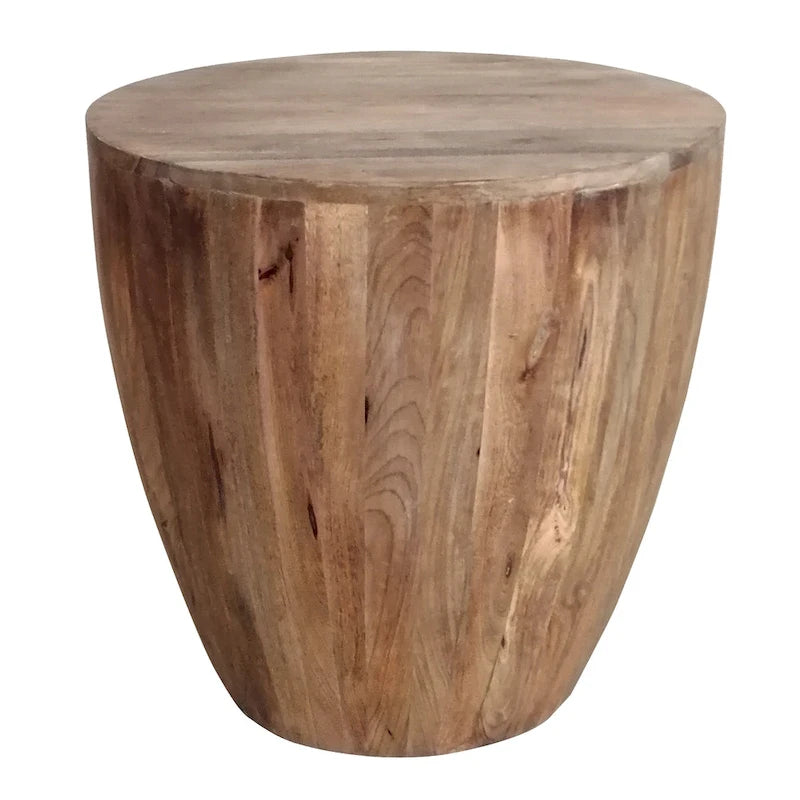 Table d'appoint ronde en manguier marron