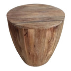 Table d'appoint ronde en manguier marron