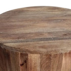 Table d'appoint ronde en manguier marron