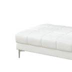 Ottoman en similicuir collé blanc, de style moderne